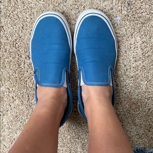 Blue Vans Slip Ons